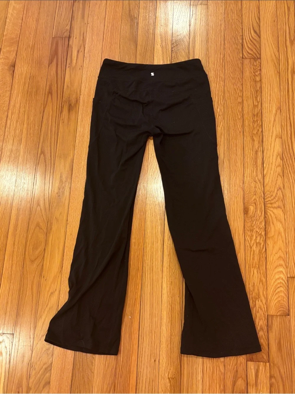 Kid's Black Flared Yoga Pants with Wide Waistband